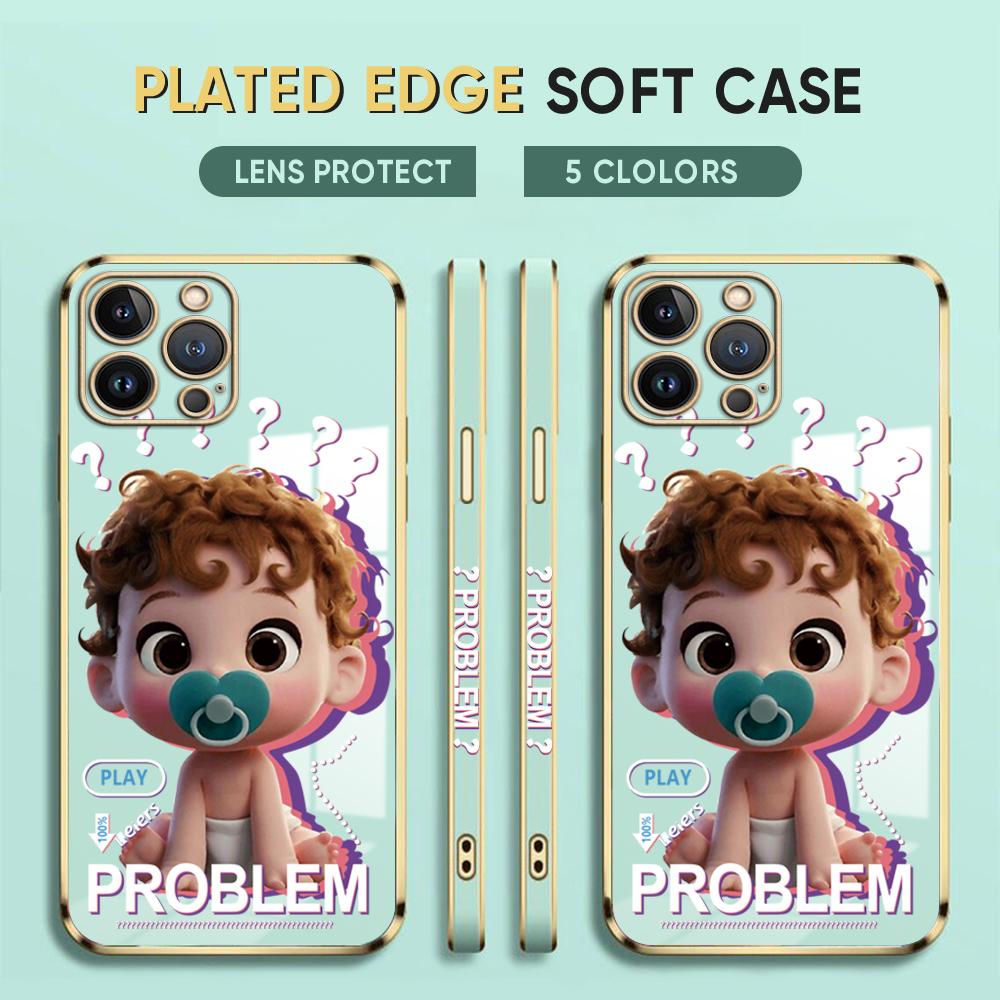 Модный милый чехол для телефона с 6D покрытием для iPhone 11 13 15 Samsung Galaxy A52 Xiaomi Redmi 12C Note 10 Pro Oneplus Мягкие чехлы для смартфонов iPhone 11 Pro Max ярко-зеленый
