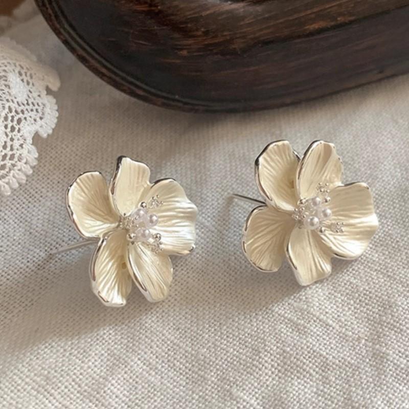 VENTFILLE 925 Sterling Silver Trend Vintage Flower Earring For Women Earring Allergy Elegant Prevent Party Jewelry Accessories