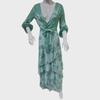 Women's European & American Chiffon Print High Waist Summer Dress - Irregular Hem, Vacation Style, Commuting Trend
