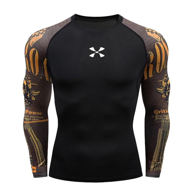 Men's Compression Gym Wear Swim T Shirt Wholesale Men Gym Wear Slim Fit Rash Guard Compression T Shirt