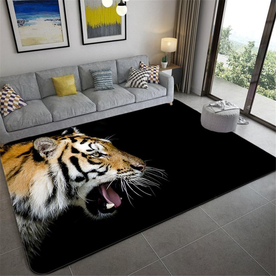 Animal Tiger Living Room Carpet Home Entrance Welcome Door Mat Children's Crawling Playing Soft Pad Bedroom Corridor Decor Rugs
