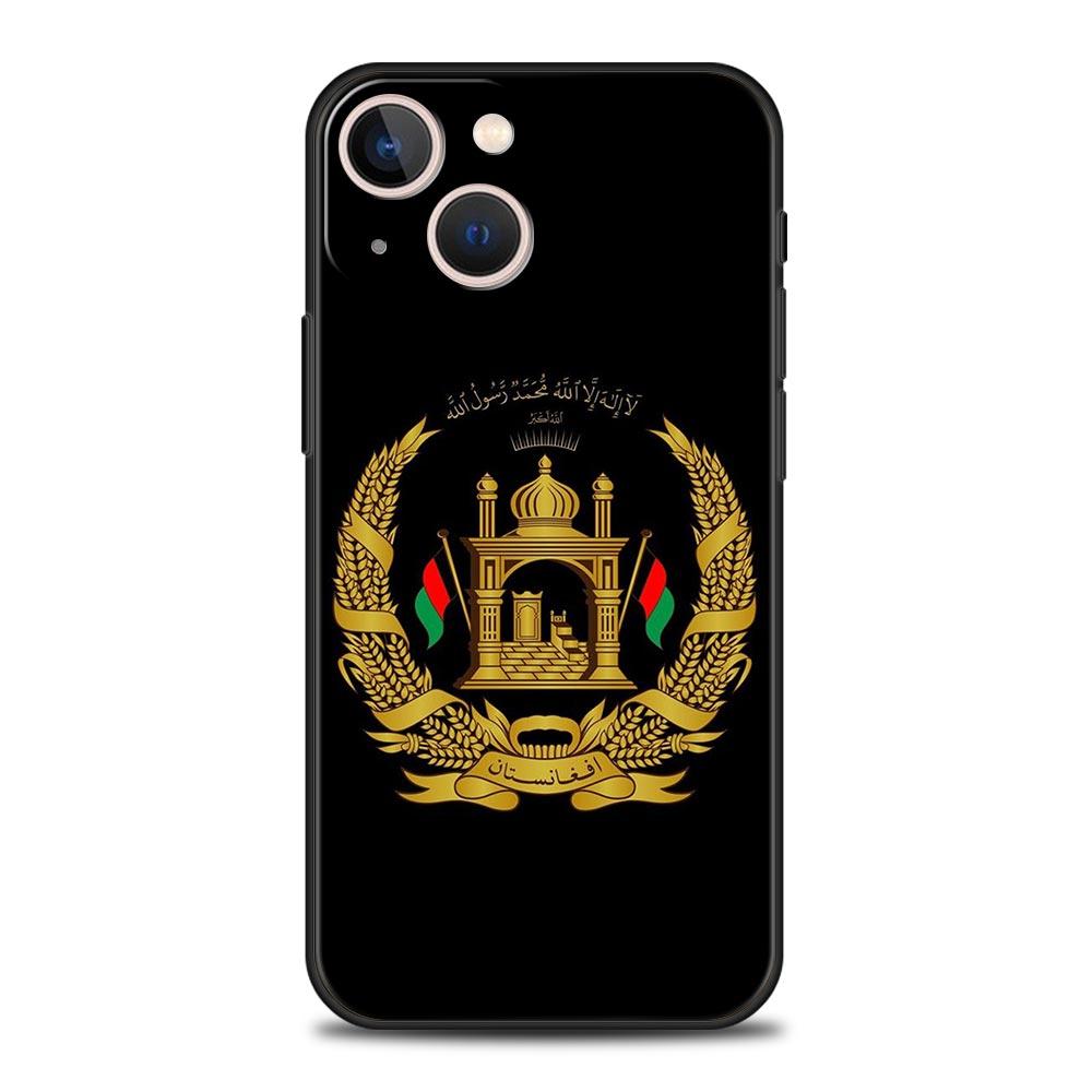 Afghan Afghanistan Flag For iPhone 11 12 13 15 14 Pro Max Phone Case X XR XS 7 8 Plus SE 2020 Luxury Black Soft Cover Funda