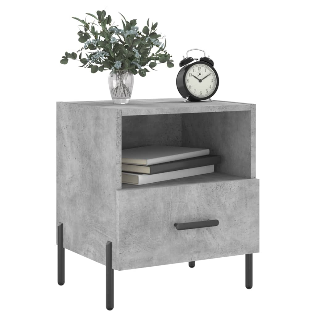 Nightstands (2 Pcs) Concrete Grey 40 X 35 X 47.5 Cm Particleboard