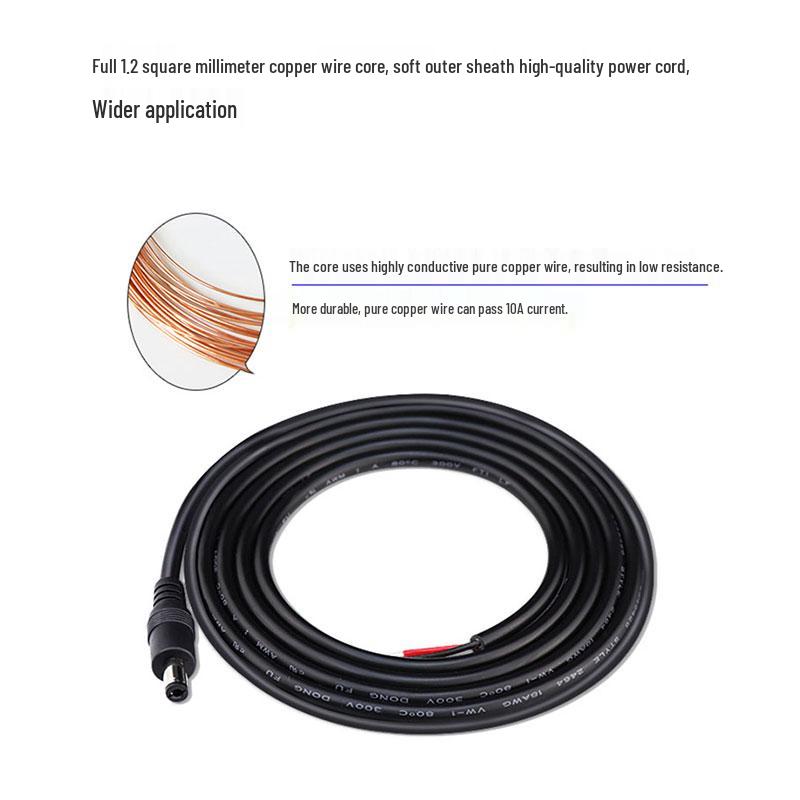 DC5521/5525 Male-Female Connector Power Extension Cord with Round Head Charging Cable