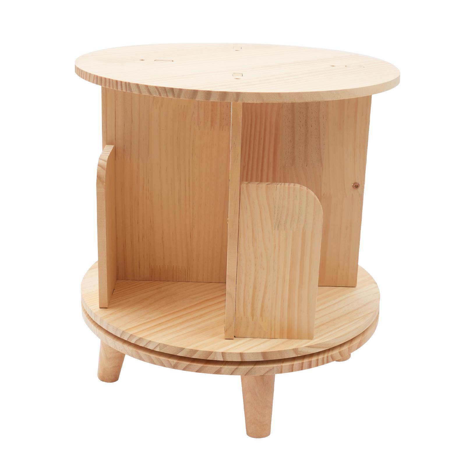 

Напольная вращающаяся книжная полка-органайзер 360° темные хаки