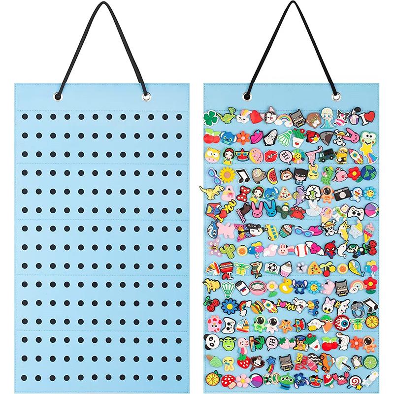 Shoes Charms Display Shoe Charms Organizer With 180 Holes Badge Storage Hanging Holder Shoe Decor Jewelry Display Storage Bag