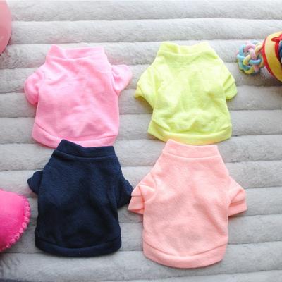 Pet Dog Clothing Spring Ribbed Cotton Candy Colored T-shirt