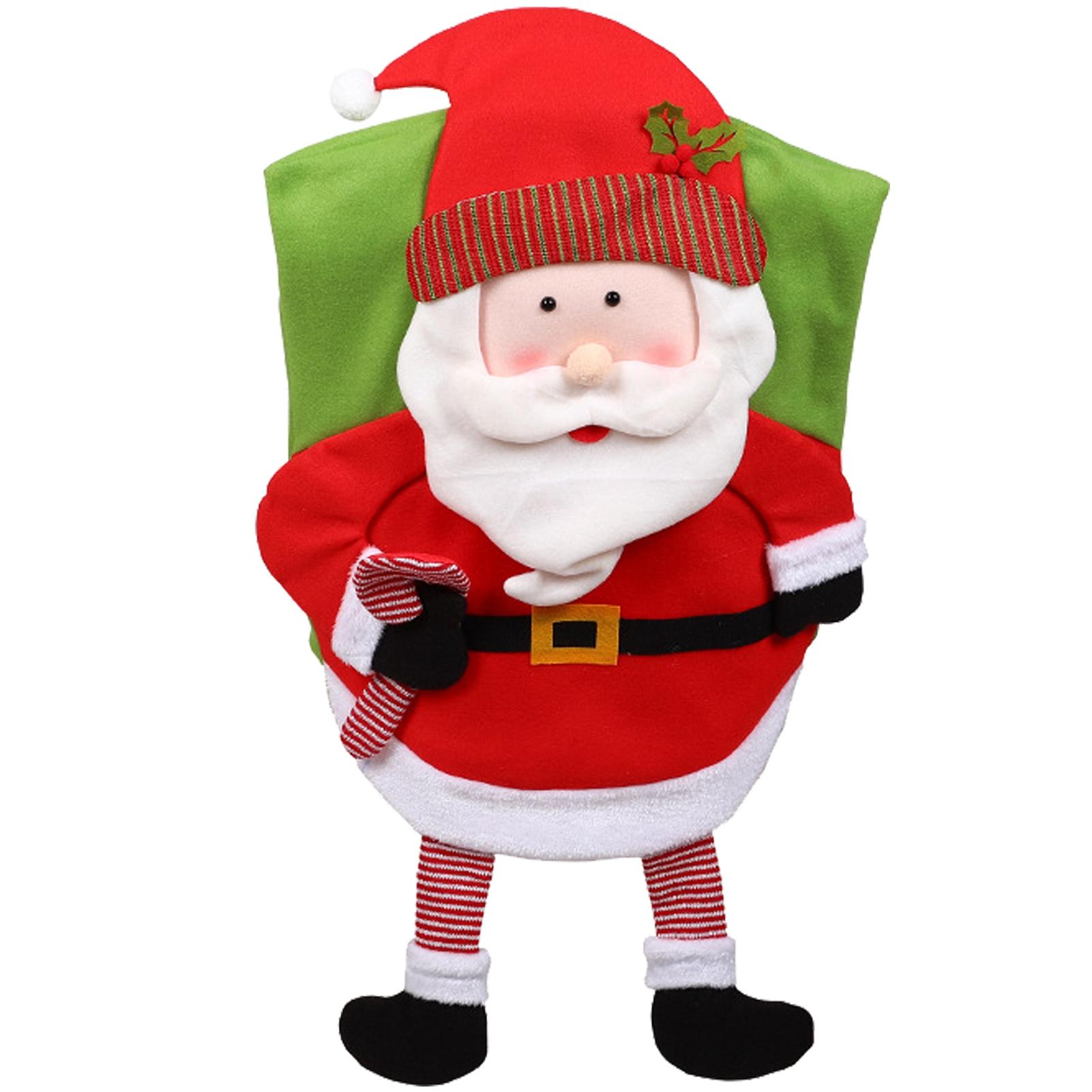 

Рождественский декор стула фестивальный чехол стул чехол орнамент ужин декор