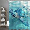 Relaxed Blue Sea Turtle Shower Curtain Washable Dirt-Resistant Shower Head Waterproof Polyester Bath Curtain For Home Decor