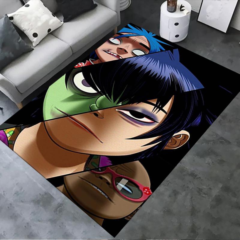 Gorillaz Teppich für Wohnzimmer Schlafzimmer Zuhause Sofadekoration, Kinder Spiel rutschfeste Bodenmatte
