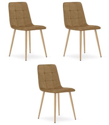 Kara Chair - Brown Velvet / Wood Color Legs X 3