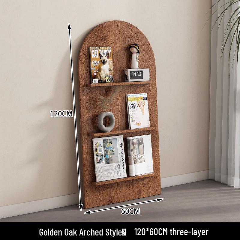 Nordic Floor-Standing Bookshelf: Multi-Layer Wall Storage Rack for Magazines and Picture Books