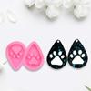DIY Basteln Schmuck Schlüsselanhänger Form Hunde Pfote Ohrringe UV Epoxidharz Form Handgefertigte Ohrringe Ohrhänger Silikonform
