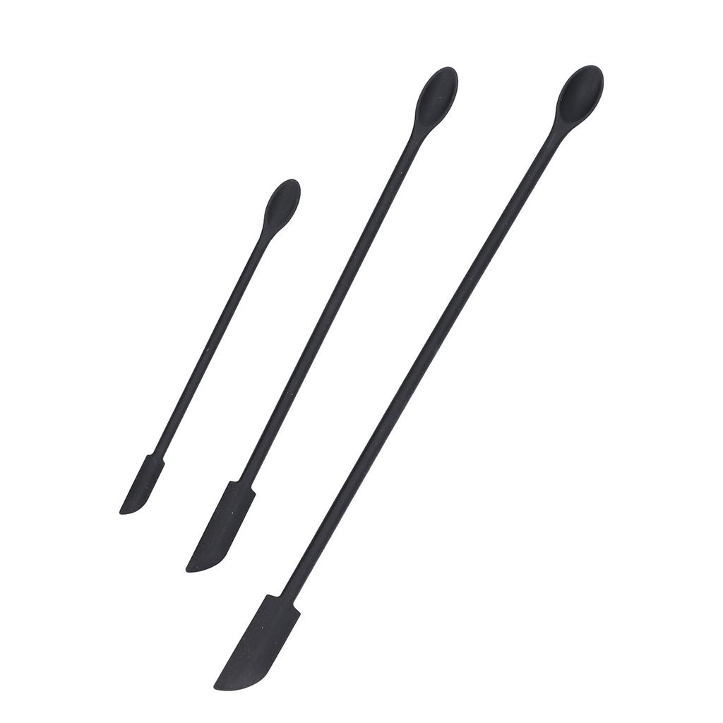 3pcs Spatula Food Grade Silicone Double Head Fruit Jam Cream Makeup Spatula for KitchenBlack