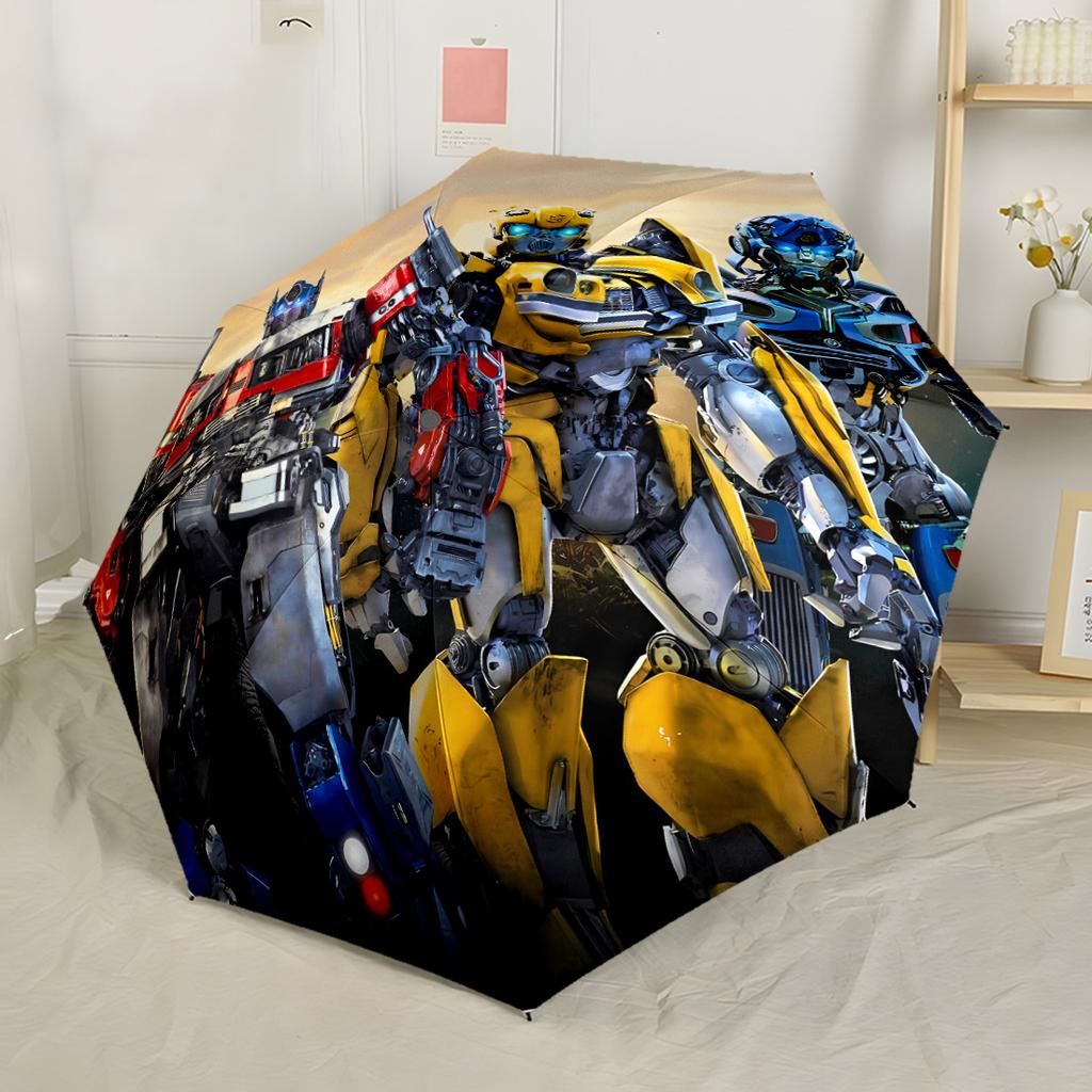 Transformers Cybertronian Warriors Automatic Umbrella Folding Umbrella with 8 Ribs Sturdy Construction All Season Travel Fashionable