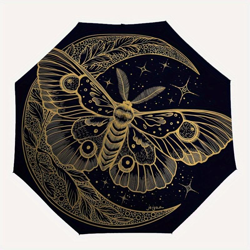 

1pc Moth Design Automatic Open/close Folding Umbrella, Compact Portable Travel Umbrella,Cute Umbrella, Durable Construction yy250804075