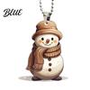 Unique Christmas Tree Ornament Cute Snowman Acrylic Pendant 2D Flat Car Rearview Mirror Hanging Decoration with Keychain Ring Ornament Holiday Home
