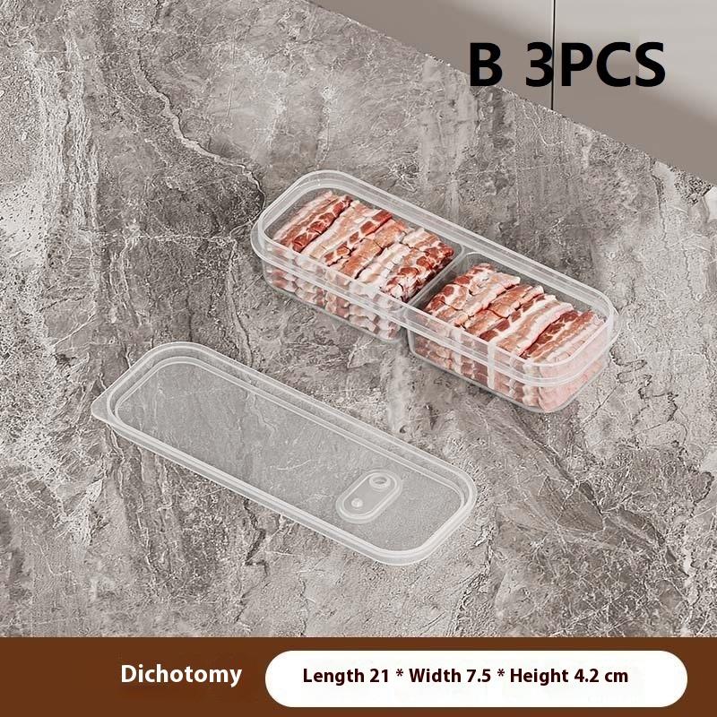 1/3Pcs 2/3/6 Grids Refrigerator Storage Boxes With Holes Scallions Meat Fresh Box Food Container Cold Storage Crisper Sealed