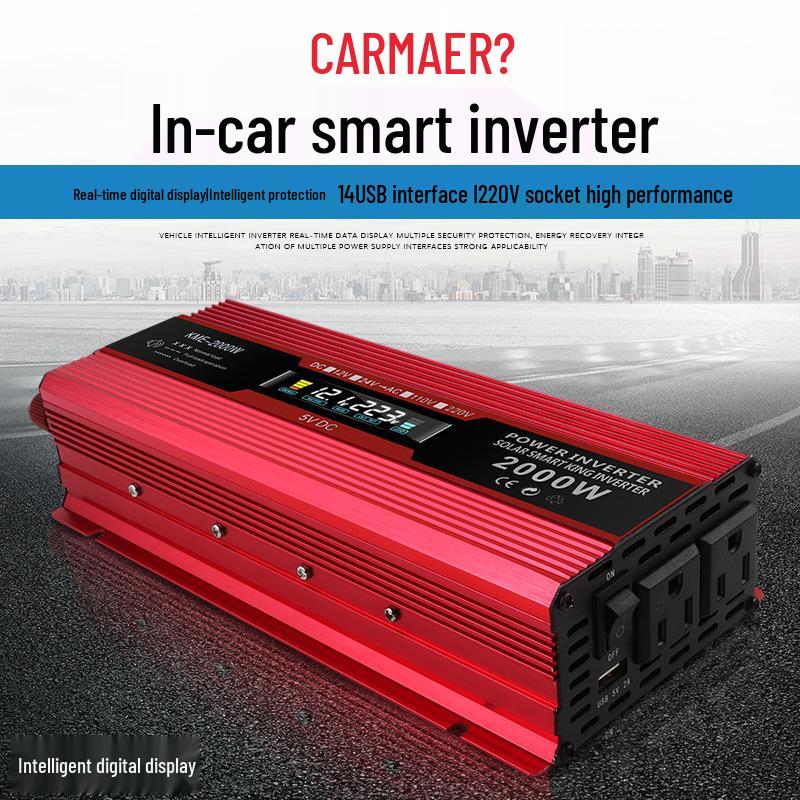 Little Genius 2000W Car Inverter 12V to 110V/220V with LCD Display