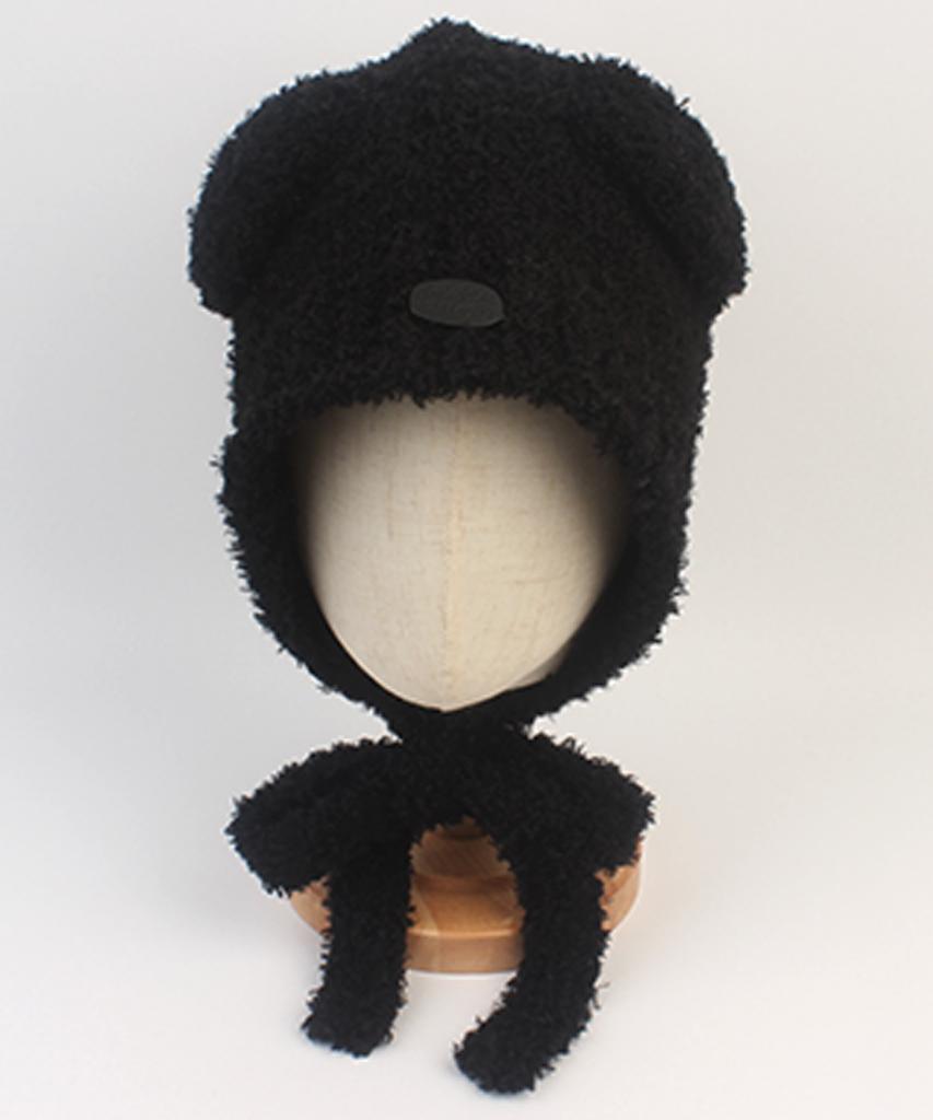 Yunibeosyeolkemiseuteuli Bear Ear Fleece Black Balaclava