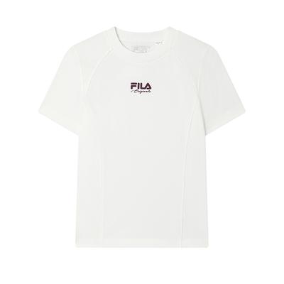 Original Casual Versatile Knitted Short Sleeve T-Shirt Women Tops Cloud-Mushroom-White F11W519103FWT