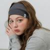 MINIMAL RIBBED WIDE HAIR BAND BANDANA_charcoal