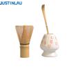 JUSTINLAU Matcha Set Bamboo Whisk Teaspoon Ceramic Bowl Tranditional Tea Sets Home Tea-making Tools Accessories Birthday Gifts