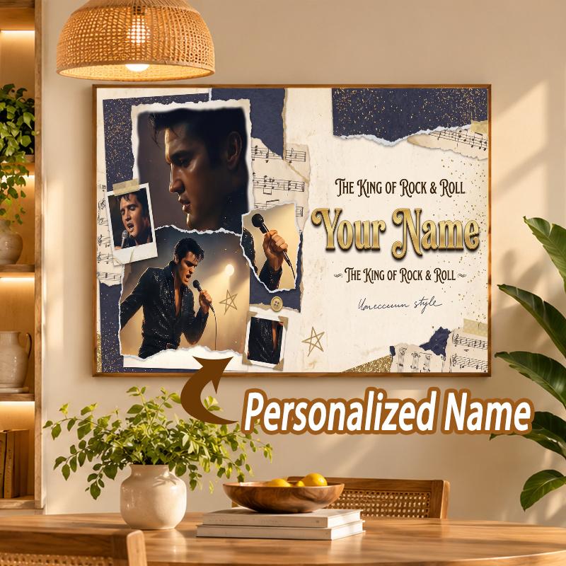 Custom Name Elvis Presley 5D Diamond Painting Personalized Full Drill Diamond Art Kit Gift
