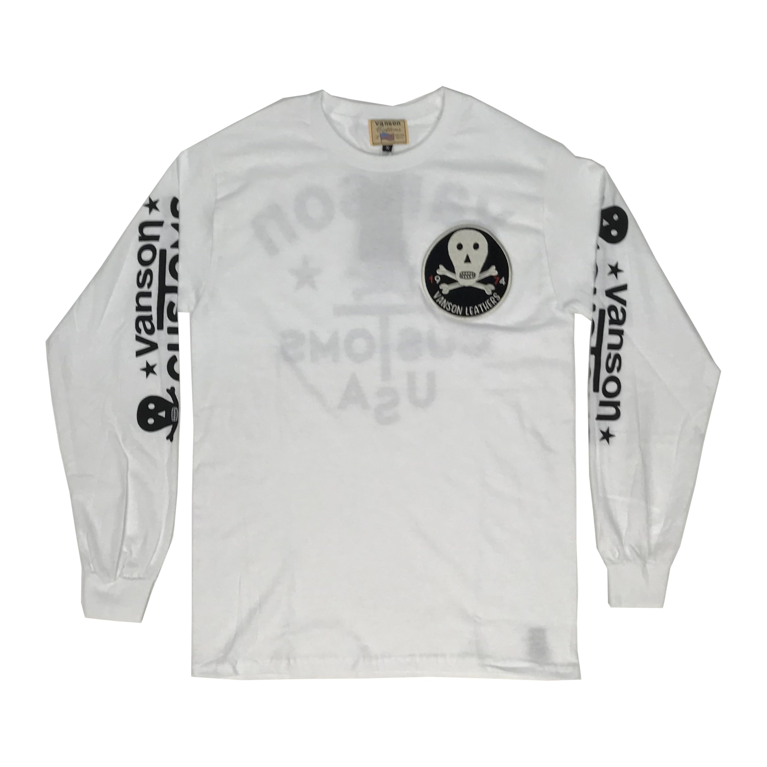 

Vanson CUSTOM USA Long Sleeve T-Shirt -884V182- (JP, Alphabet, L, White)