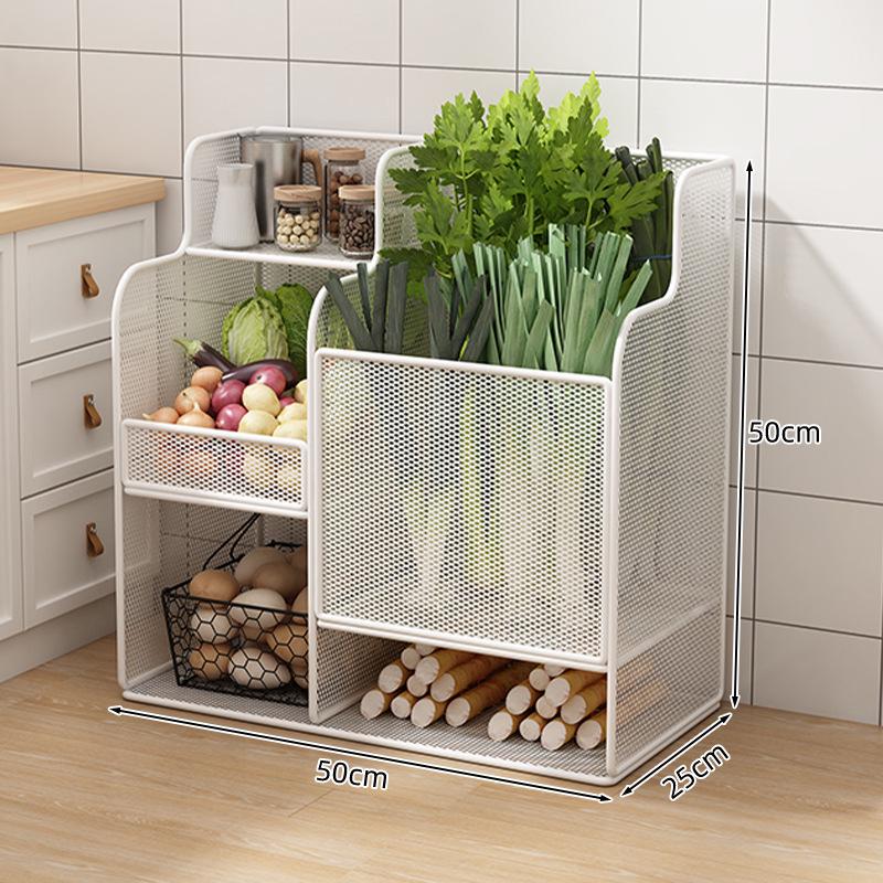Multi-functional Kitchen Storage Rack: Multi-layer Basket for Fruits, Vegetables, Onions, Ginger, and Garlic