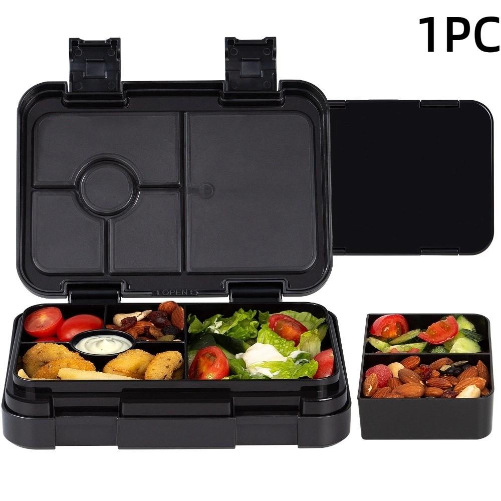 

Double-layer 810ml Lunch Box Interlayer Divided Leakproof Storage Box Leakproof Easy to Clean Fork Spoon Preservation Box чорний