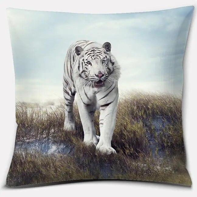 Tiger Lion Series Pillowcase Living Room Sofa Car Seat Cushion Cover Children's  Office Home Decoration Hug