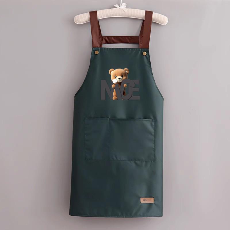 Nice Bear Waterproof Apron With Oil Resistant Composite Fabric For Kitchen Cooking Special Characters Included