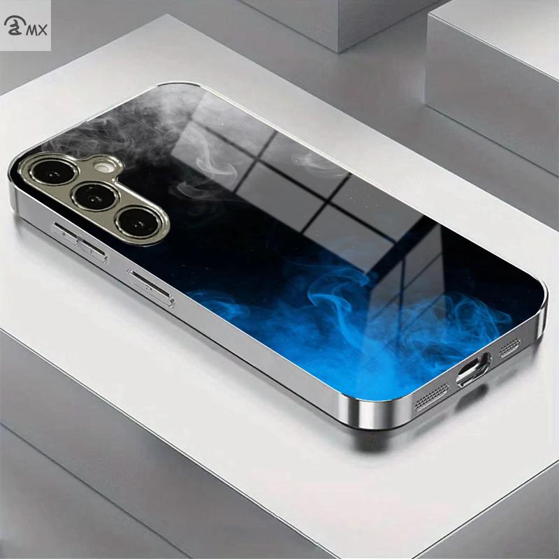 

Гальванизированный золотой новый чехол для телефона для Samsung Galaxy S26 Ultra S25 Plus S24 S23 S22 fe закаленное стекло Художественные текстурные узоры For Galaxy S26