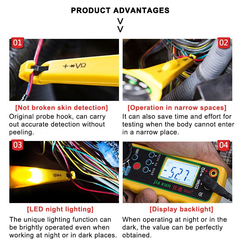 MS8211 Auto Circuit Tester Detector Power Circuit Probe Kit Electric Circuit Voltage Tester Multimeter Car Diagnostic Tool