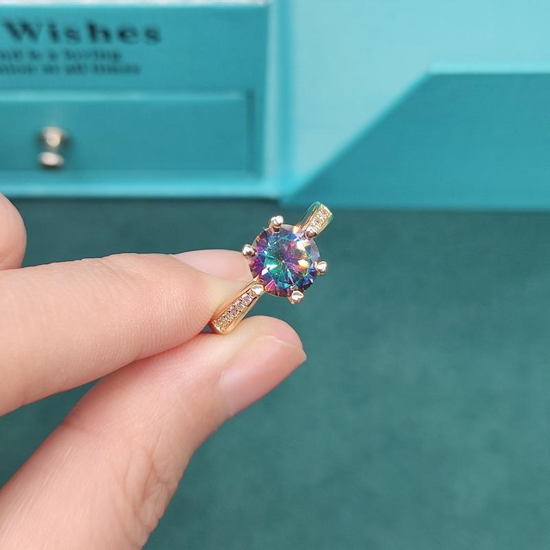 Classic 14k Gold Color Natural Amethyst Ring For Women Anillos De Silver 925 Jewelry Bizuteria Purple Topaz Gemstone Open Rings