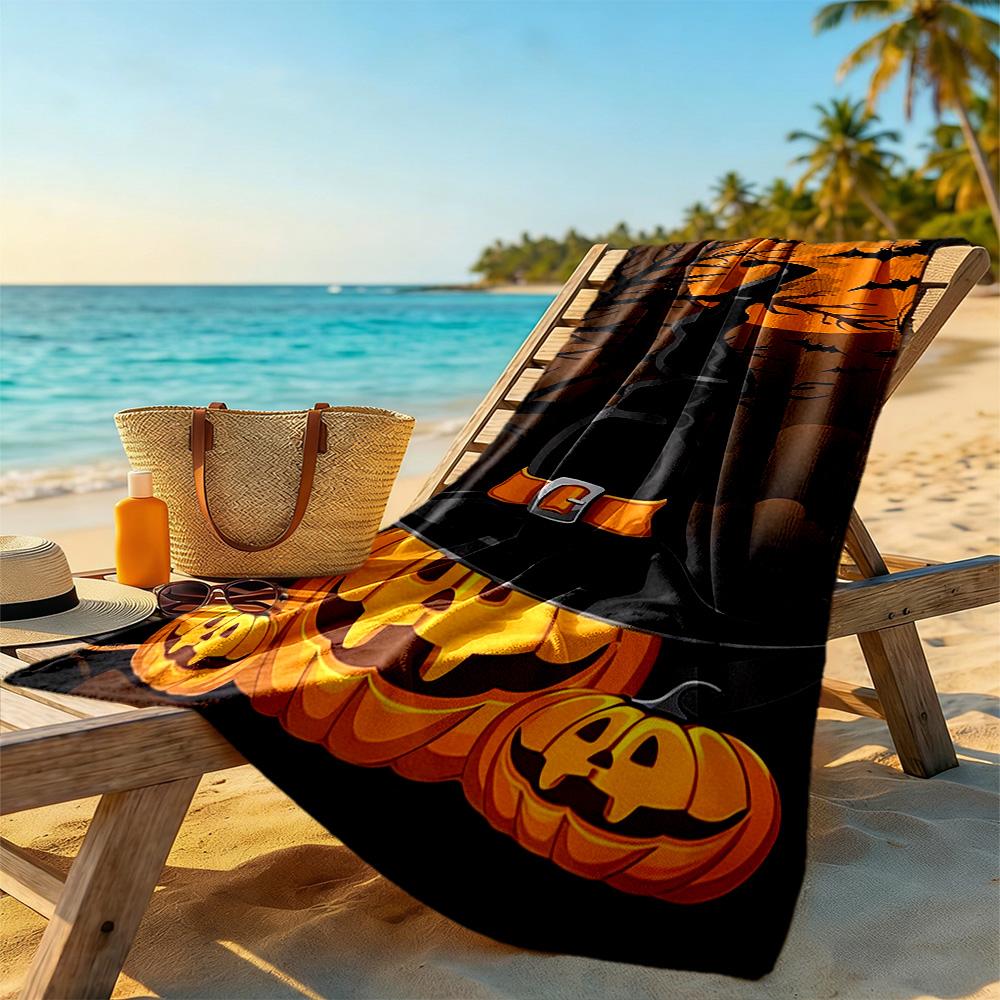 Halloween Beach Towel Soft Durable Quick-Dry Comfortable Lightweight Suitable for Sports, Travel, Swimming, Yoga, Bathroom, Beach, And Pool