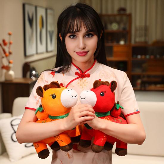 2026 Year of Horse Figurine Decoration Good Luck Symbol New Year Doll Chinese Zodiac Horse Ornament Holiday Decor