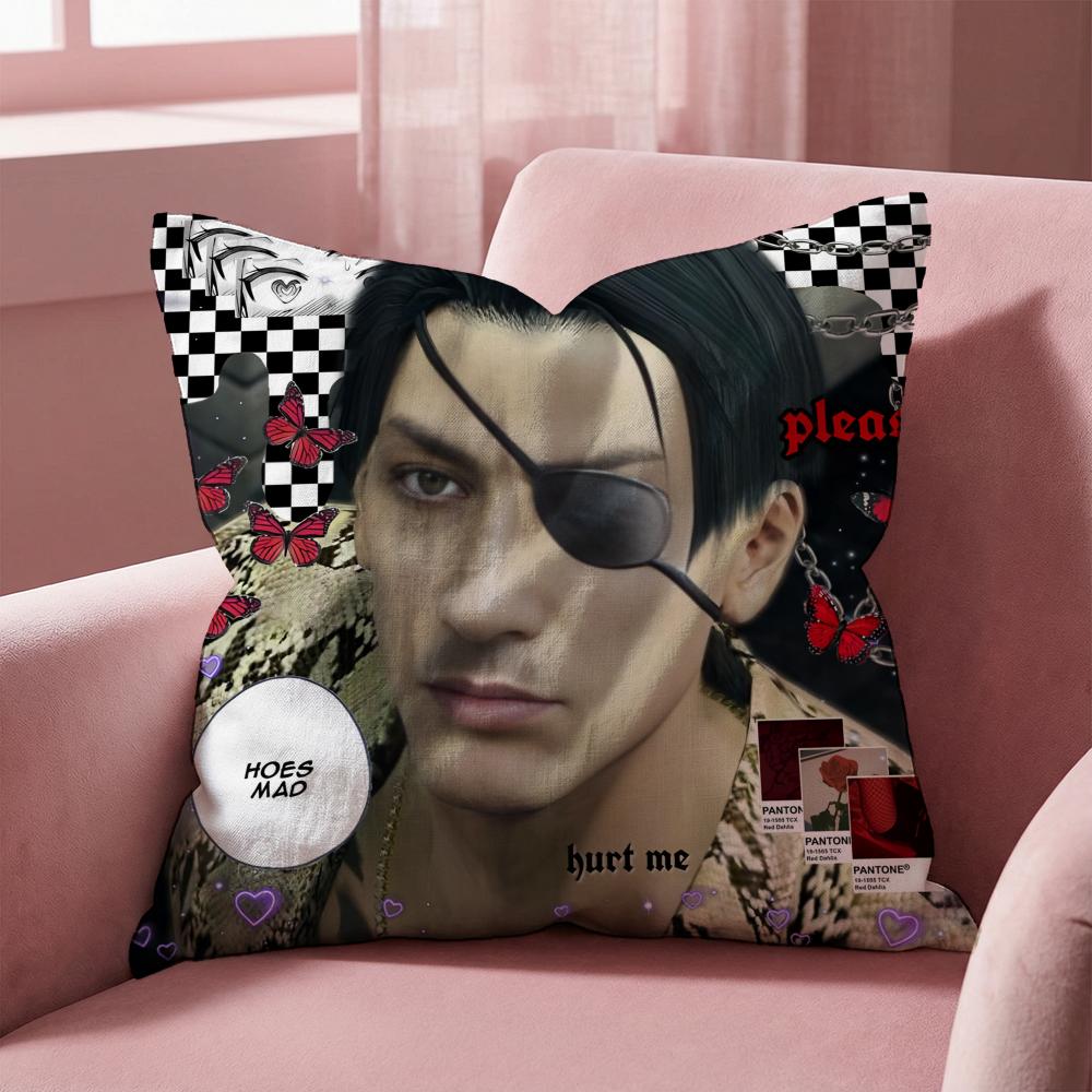 Love G-Goro Majima Y-Yakuza Cushion Cover Multi-Scene Pillow Cover for Home & Car - Reversible, Soft & Durable for Daily Use