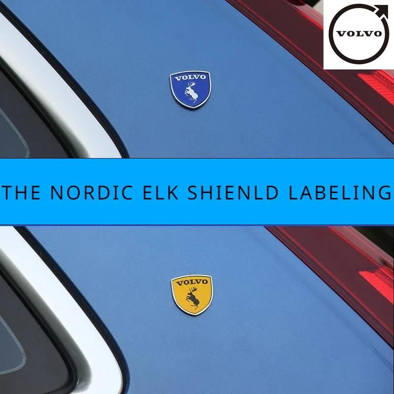 2PCS 3D Logo Elk Badge Shield Car Body Tail Logo Badge or for Volvo XC90xc70x60 40V50V60S50S70S9Elk Car Stickers Deer Shield
