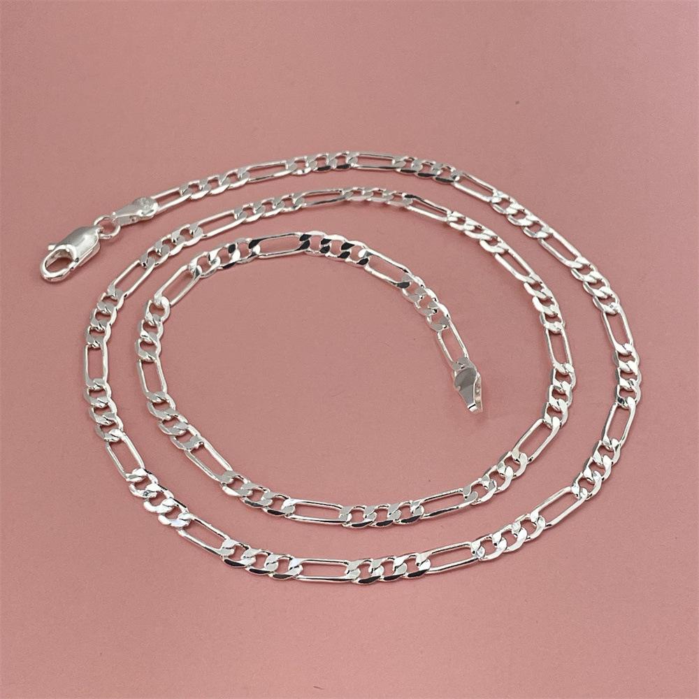 2026 Jewelry Plated 925 Silver 4MM Three To One Ferrero Necklace 40-75CM 4MM*45CM