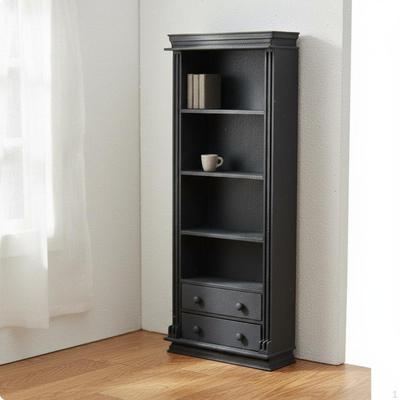 Mini Narrow Bookshelf Pretend 1:12 Miniature Bookcase Decorative MultiTier Shelf