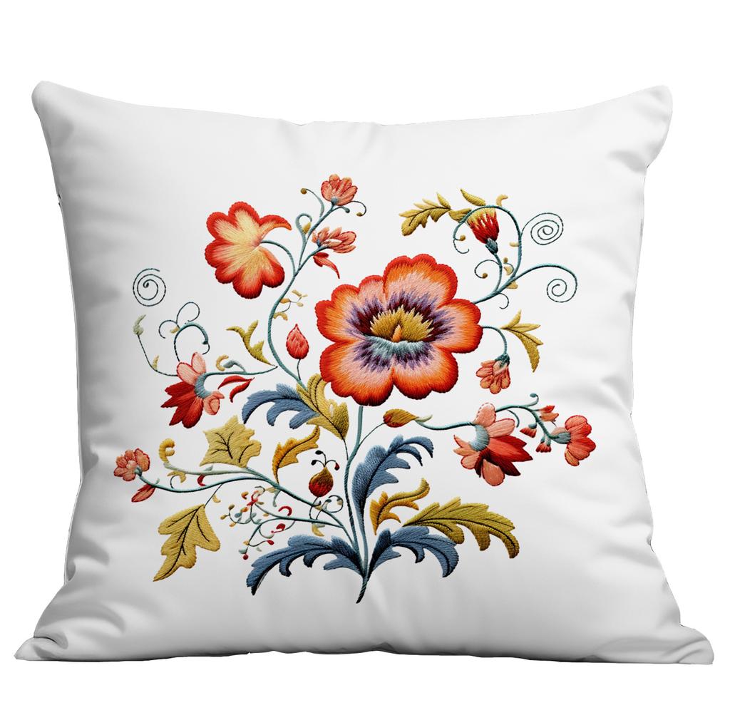 Spring and Summer Imitation Embroidered Flower Pillowcase Home Sofa Living Room Pillowcase New Style Pillowcase