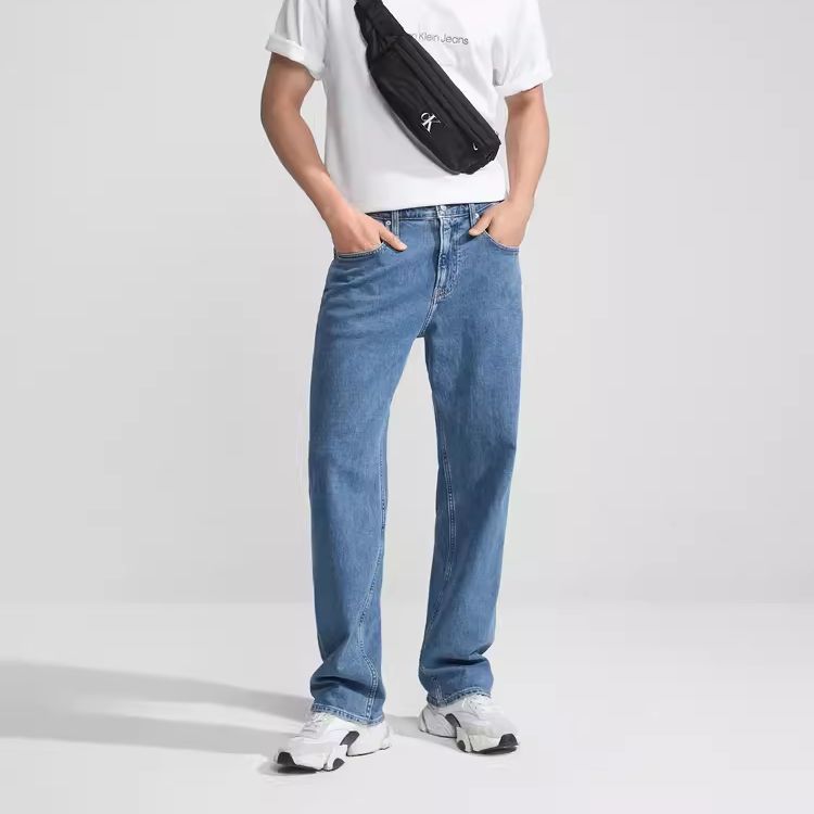 Calvin Klein SS23 90 Jeans Men's Blue Moderate Straight Fit Pants J323131-1A4
