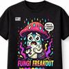 Fungi Freakout Funny Mushroom Psychedelic Cartoon Graphic Unisex TShirt