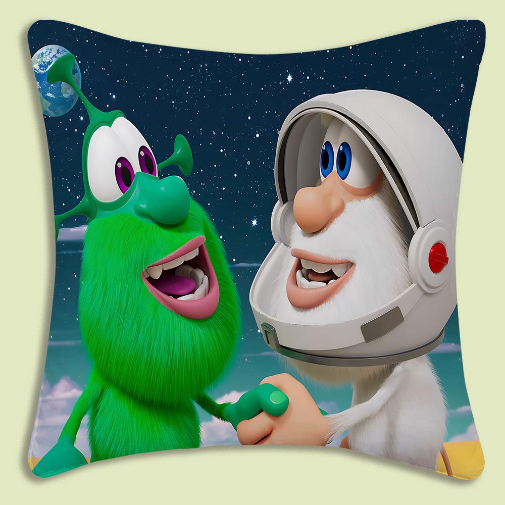 Cartoon B-Booba Funny Cute Pillow Covers Cartoon Sofa Decorative Home Double-Sided Printing Short Plush Cute Cushion Cover
