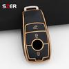 For Mercedes Benz E S G Class Glc Cle Cla Glb Gls W177 W205 W213 W222 X167 Amg E200 E260 Golden Tpu Car Key Case Cover Shell Fob