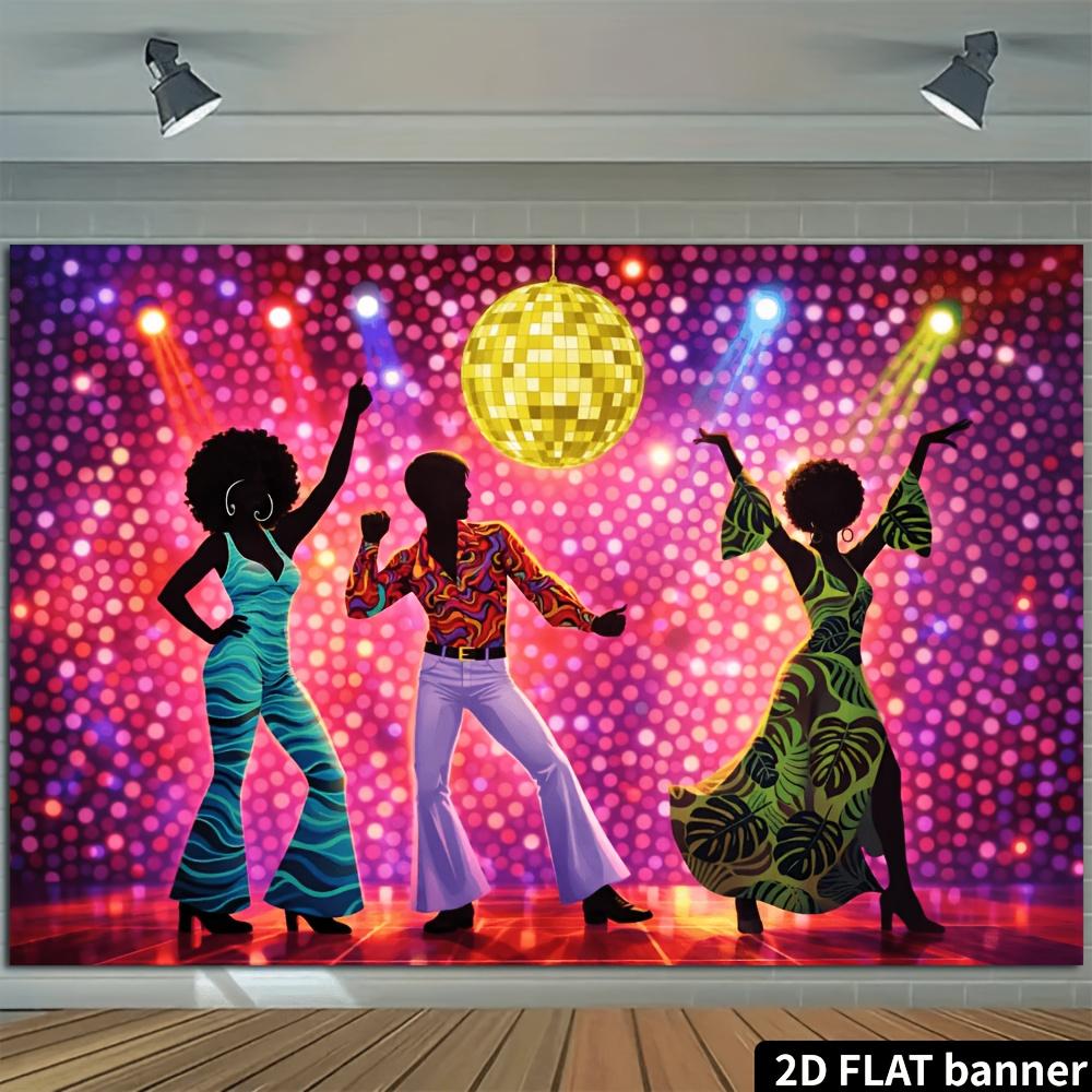2D Planar Disco Theme Party Banner BackingDJH