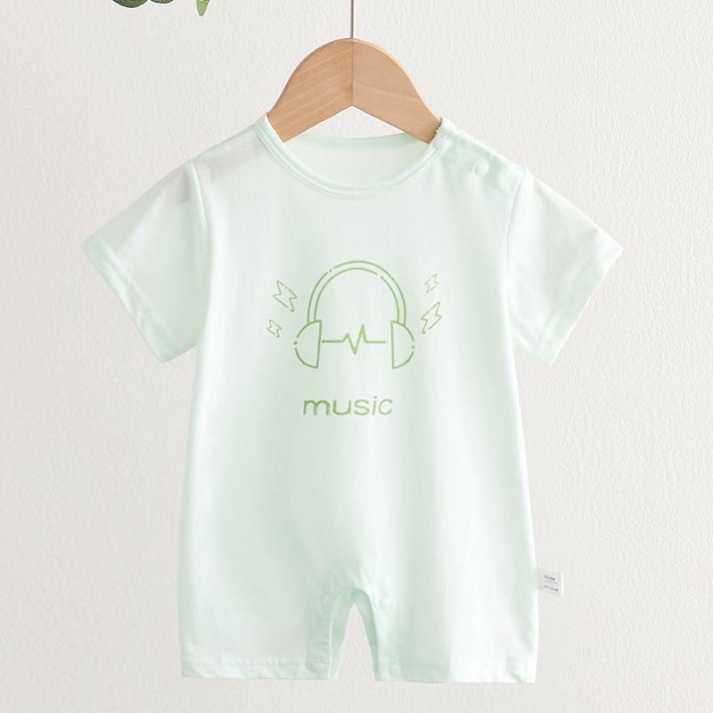 Newborn Cotton Short Sleeve Jumpsuit - Unisex Summer Printed Romper 73cm (12-15 lbs)