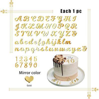 Alphabet Zahlen Kuchendekoration DIY Personalisierter Name Cupcake-Dekorationen mit A-Z Buchstabe 0-9 Zahl Happy Birthday für Individuelle Party